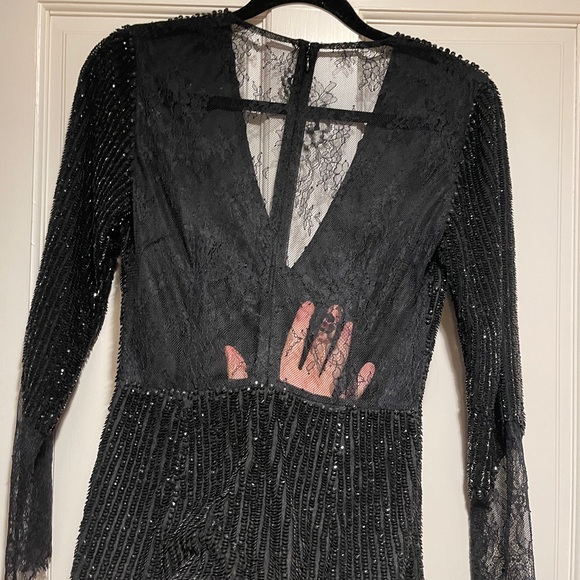 NWOT Black Sequin Embellished  Lace Dress - Picture 8 of 10